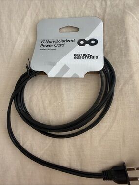 Best Buy Essentials 6' Non-Polarized Power Cord - Black